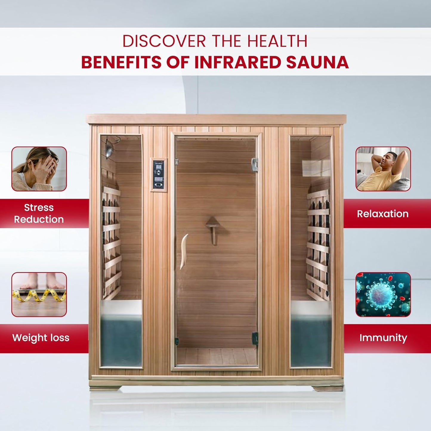 SaunaMed 4-Person Classic FAR Infrared Indoor Sauna