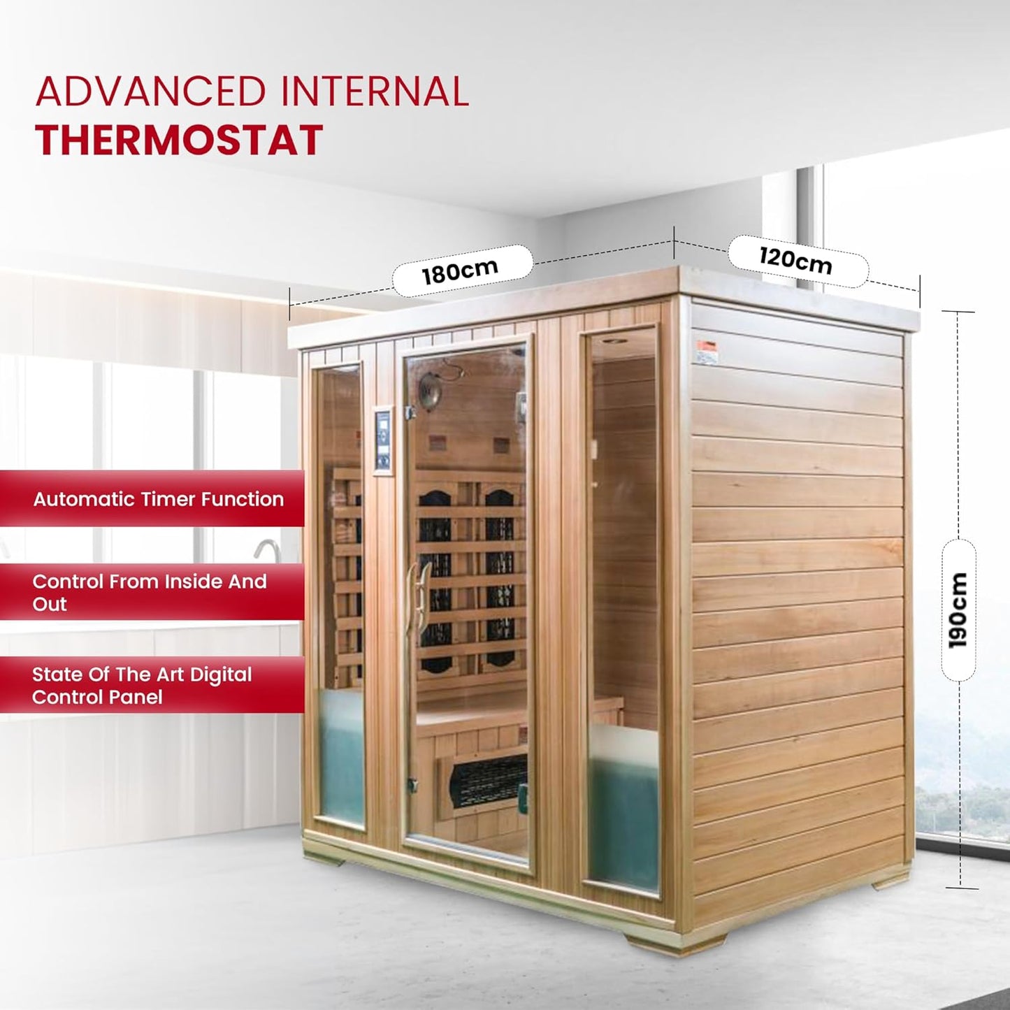 SaunaMed 4-Person Classic FAR Infrared Indoor Sauna